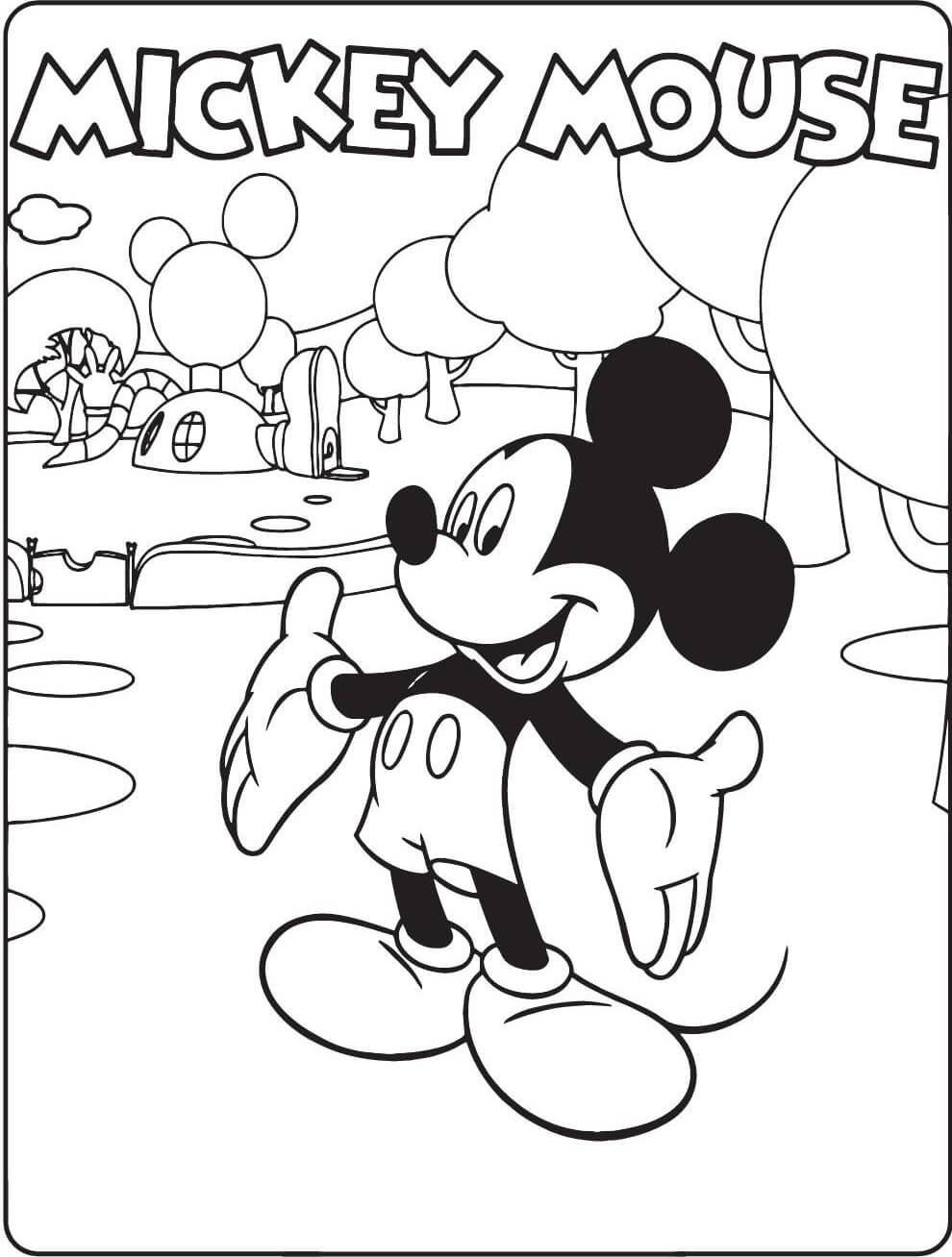 Impresionante Mickey Mouse para colorir