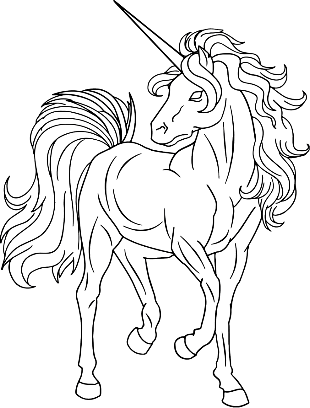 Dibujos de Impresionante Unicornio para colorear