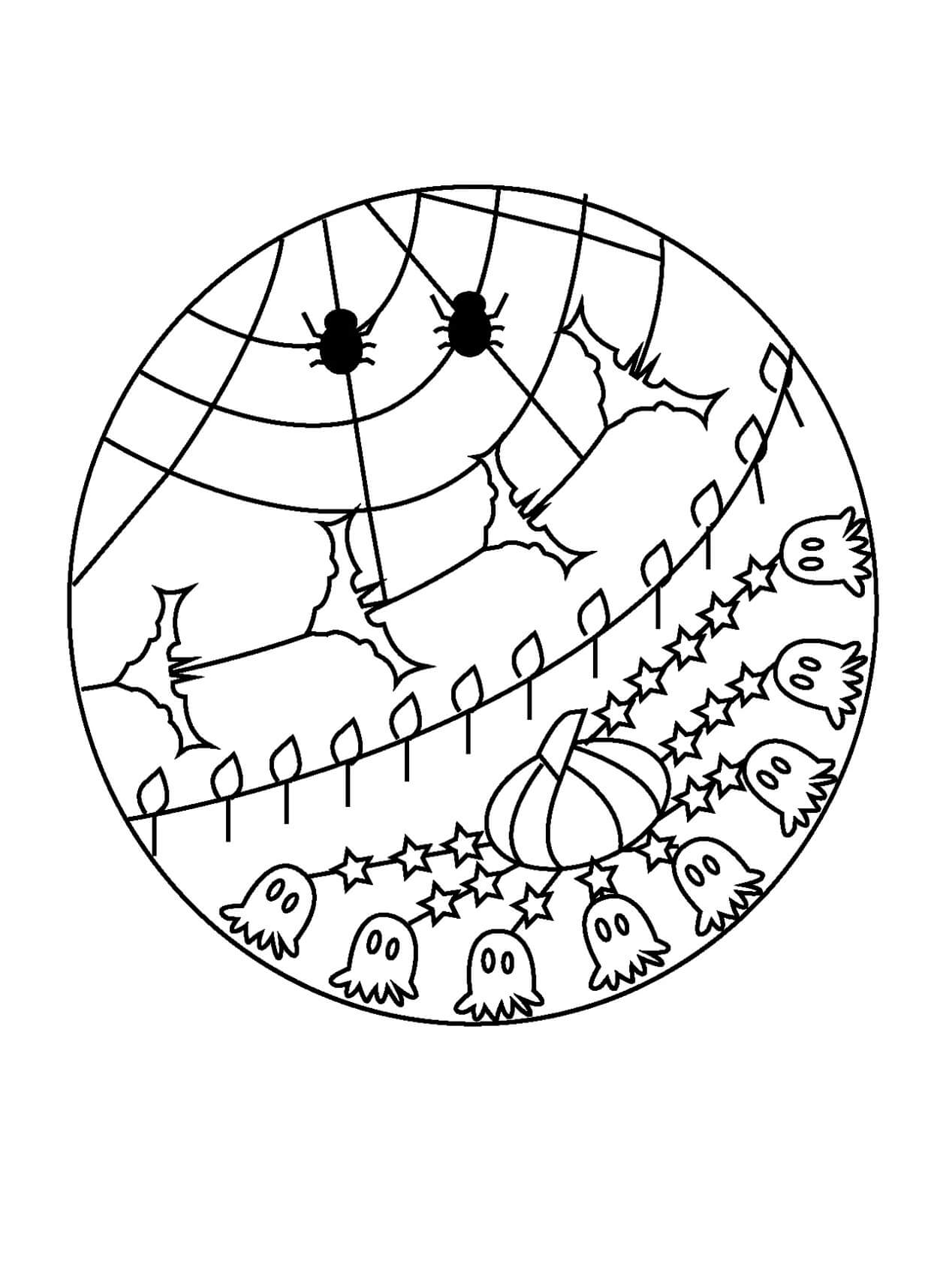 Dibujos de Impresionantes mandalas de Halloween para colorear