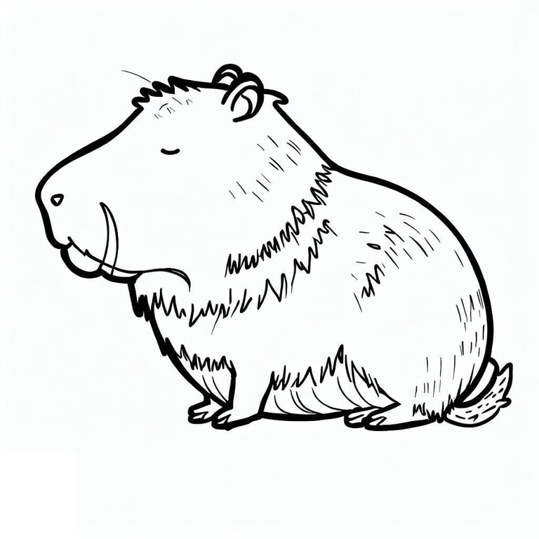 Dibujos de Imprimible Carpincho para colorear