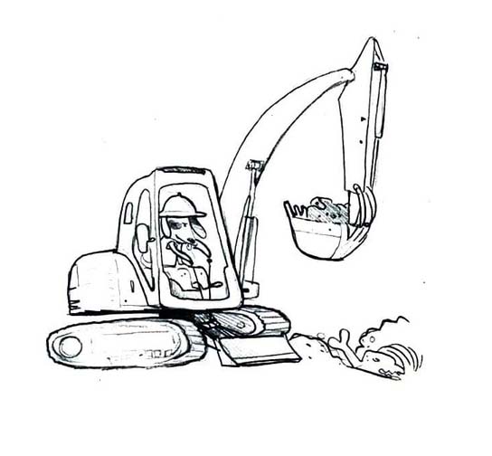 Dibujos de Imprimible Excavadora para colorear