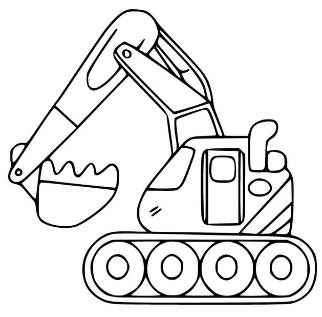 Excavadora para colorear