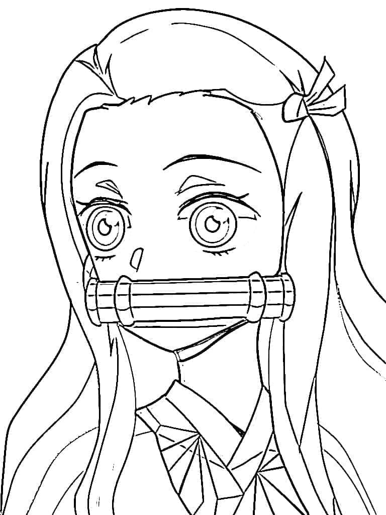 Dibujos de Imprimible gratis Nezuko Kamado para colorear