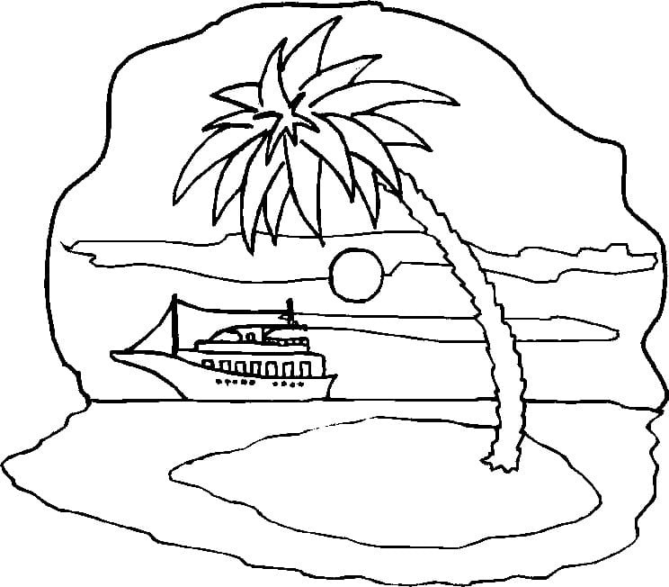 Dibujos de Imprimible gratis Palmera para colorear
