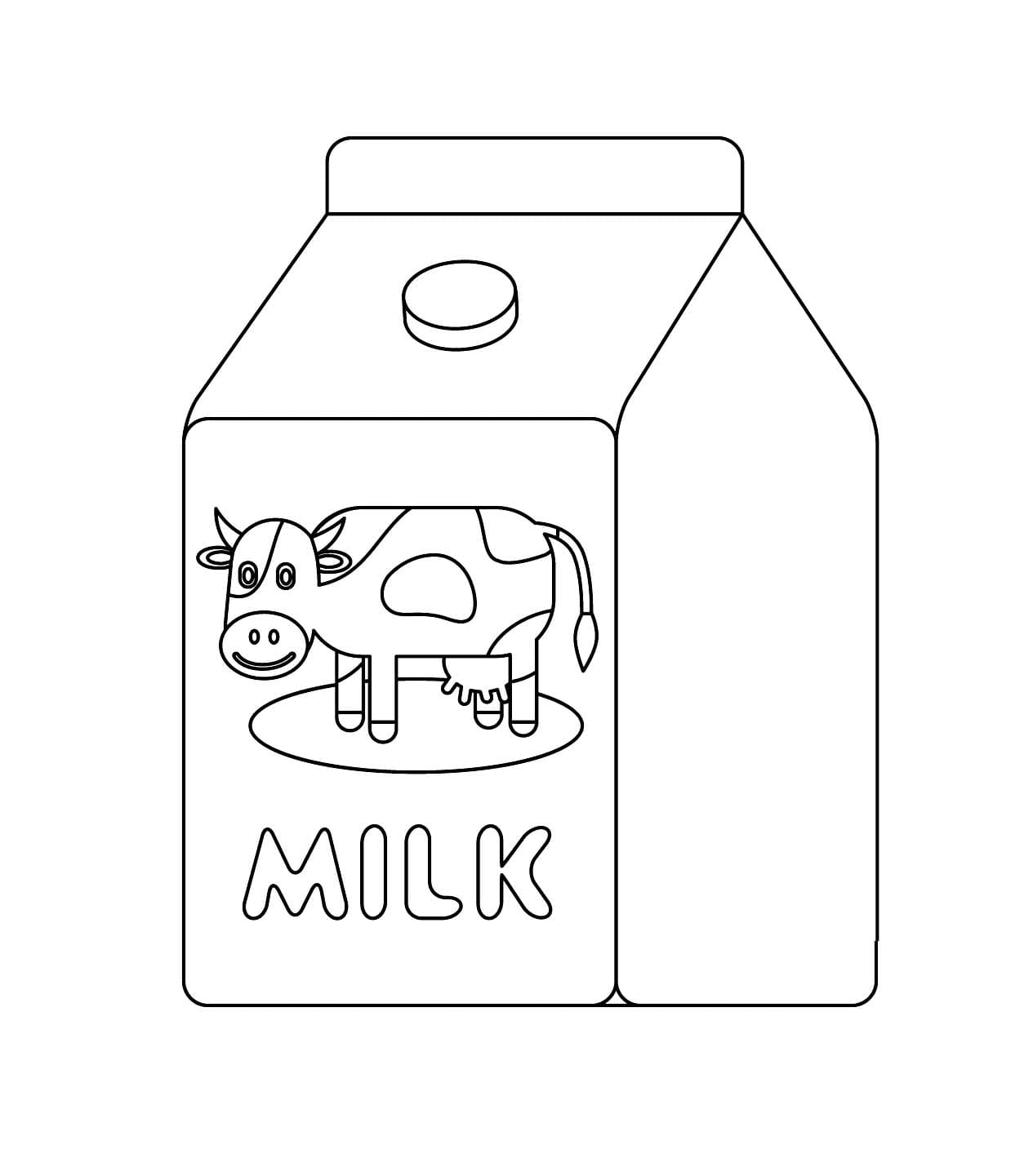 Dibujos de Imprimible leche vaca para colorear