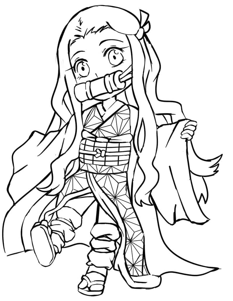 Imprimible Nezuko para colorir