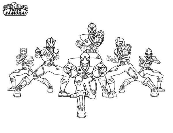 Increíbles Power Rangers Samurai para colorir