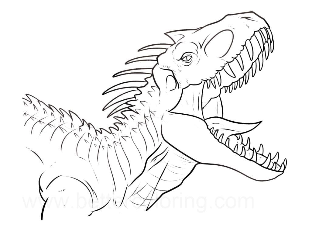 Dibujos de Indominus Rex en la película Jurassic World para colorear