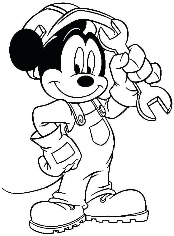 Ingeniero mickey mouse para colorir