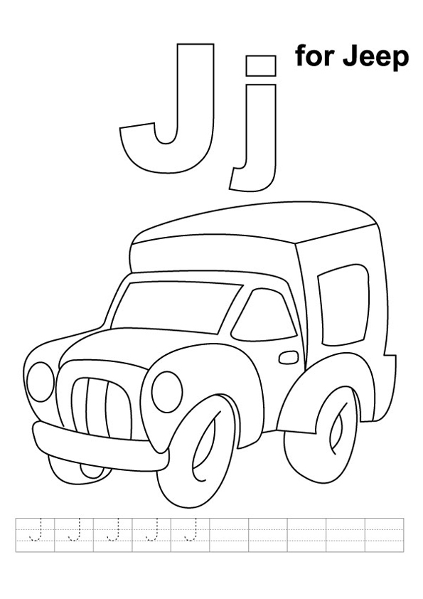 J Para Jeep para colorir