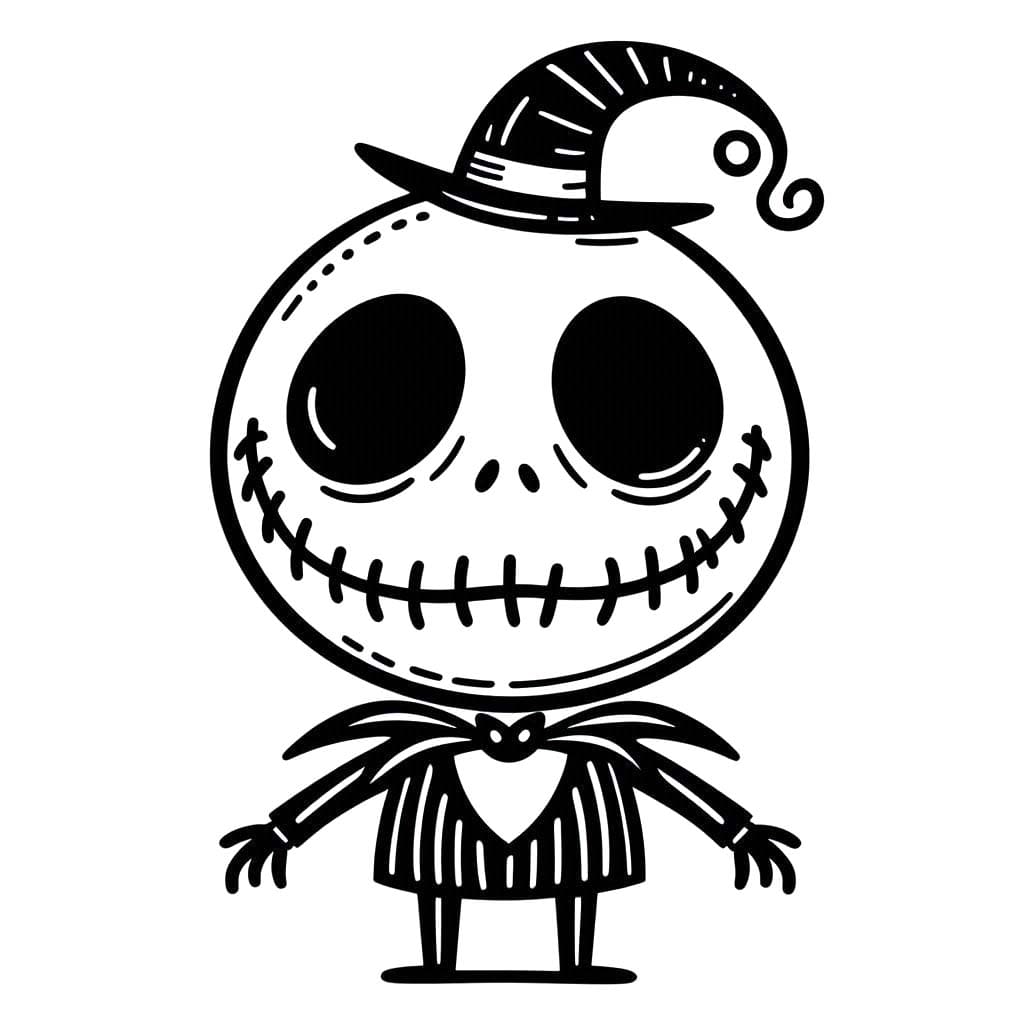 Dibujos de Jack Skellington básico en niños para colorear
