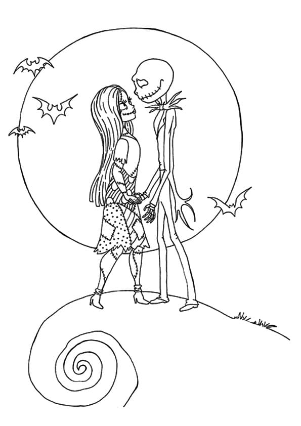 Dibujos de Jack Skellington básico gratuito para colorear