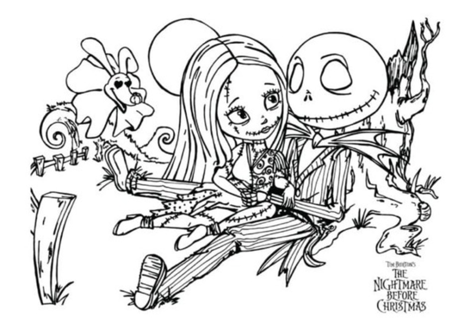 Dibujos de Jack Skellington básico imprimible para colorear