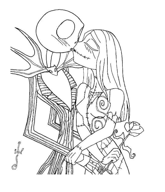 Dibujos de Jack Skellington fácil gratuito para colorear