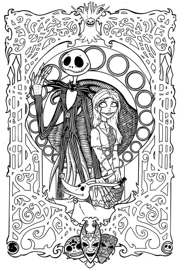 Dibujos de Jack Skellington gratis para colorear