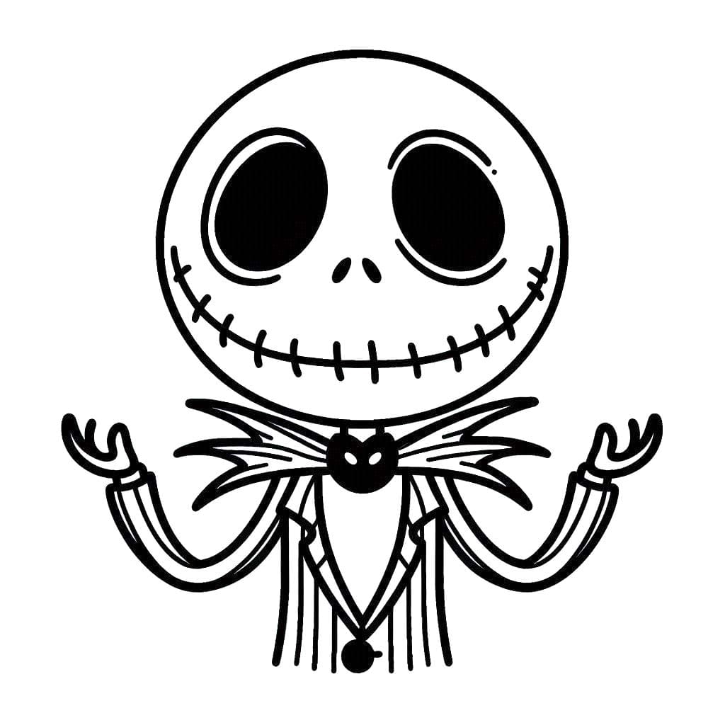 Dibujos de Jack Skellington sencillo en niños para colorear