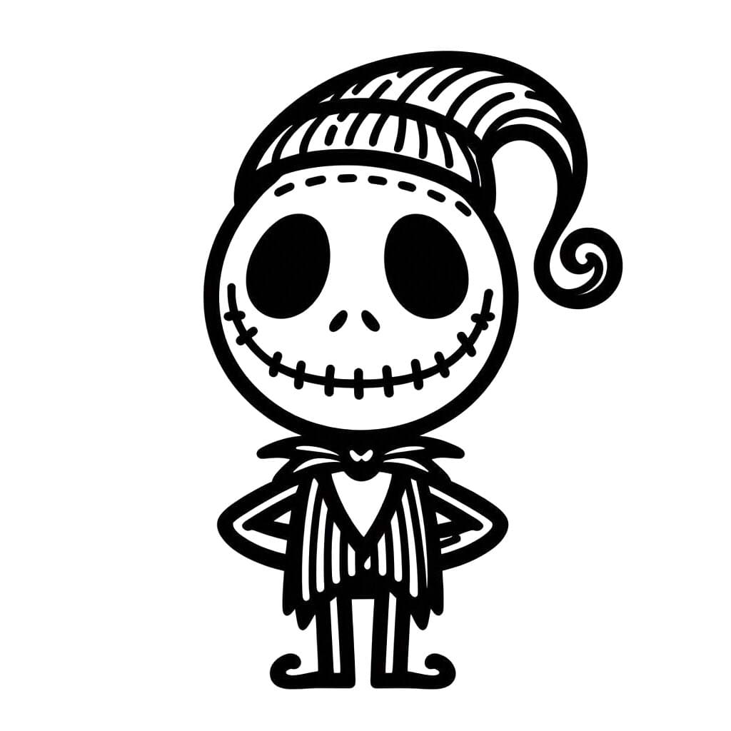 Dibujos de Jack Skellington sencillo gratuito para colorear