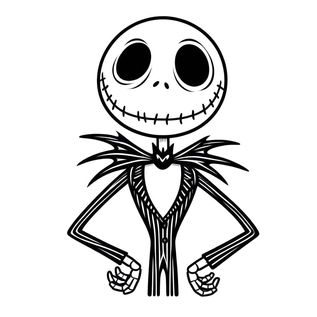 Dibujos de Jack Skellington sencillo imprimible para colorear