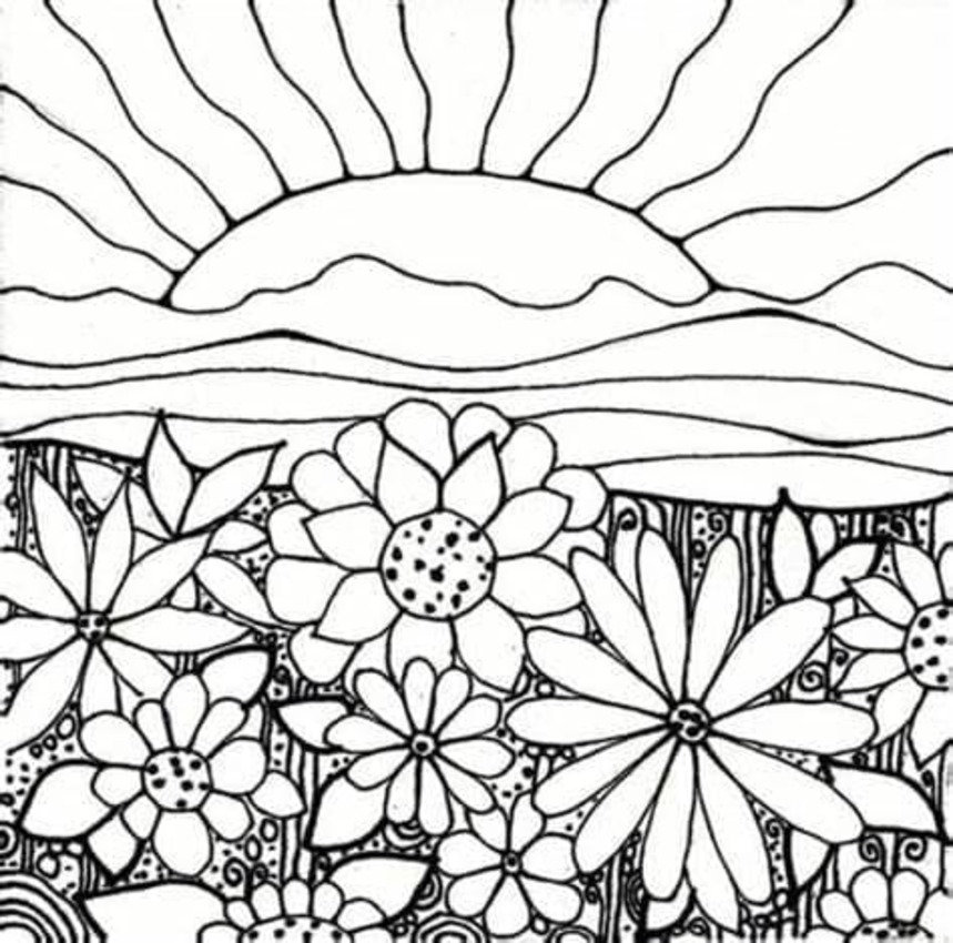 Dibujos de Jardín fácil en niños para colorear
