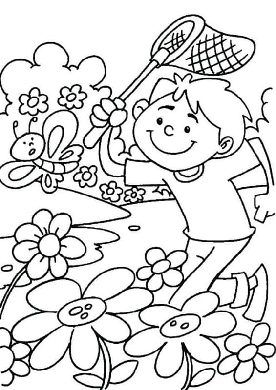 Dibujos de Jardín gratis básico para colorear