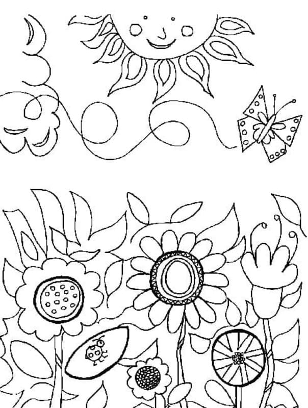 Dibujos de Jardín imprimible gratis para colorear