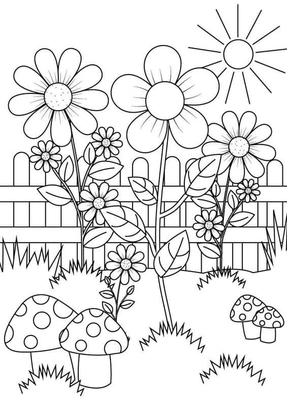 Dibujos de Jardín imprimible para colorear