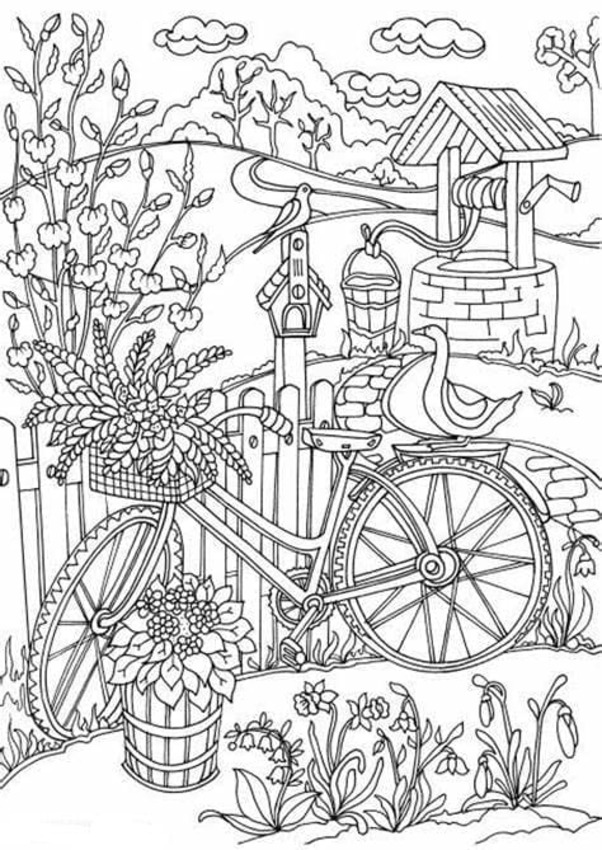 Dibujos de Jardín sencillo en niños para colorear