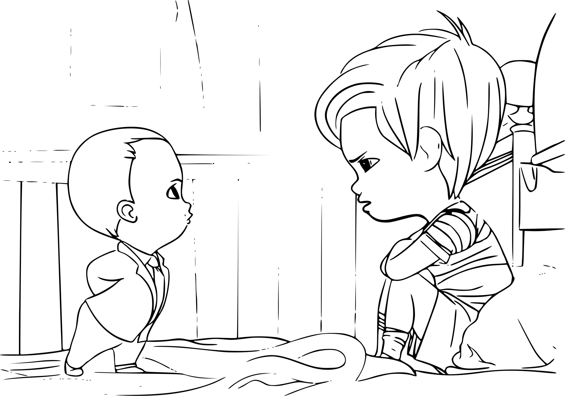 Jefe Bebé Y Tim Hablando para colorir