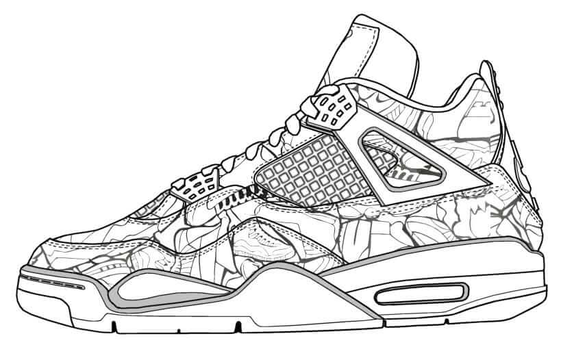 Dibujos de Jordan 4 Zapatos para colorear