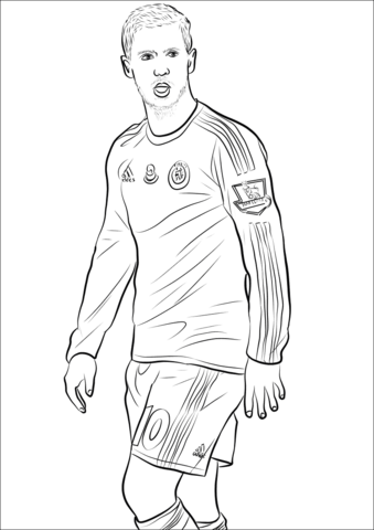 Jugador de Fútbol Eden Hazard para colorir