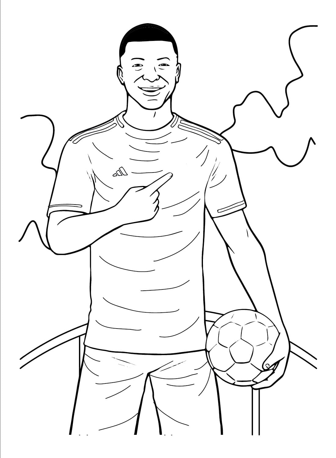 Dibujos de Jugador de fútbol Kylian Mbappé para colorear