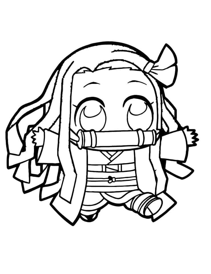 Kawaii Nezuko para colorir