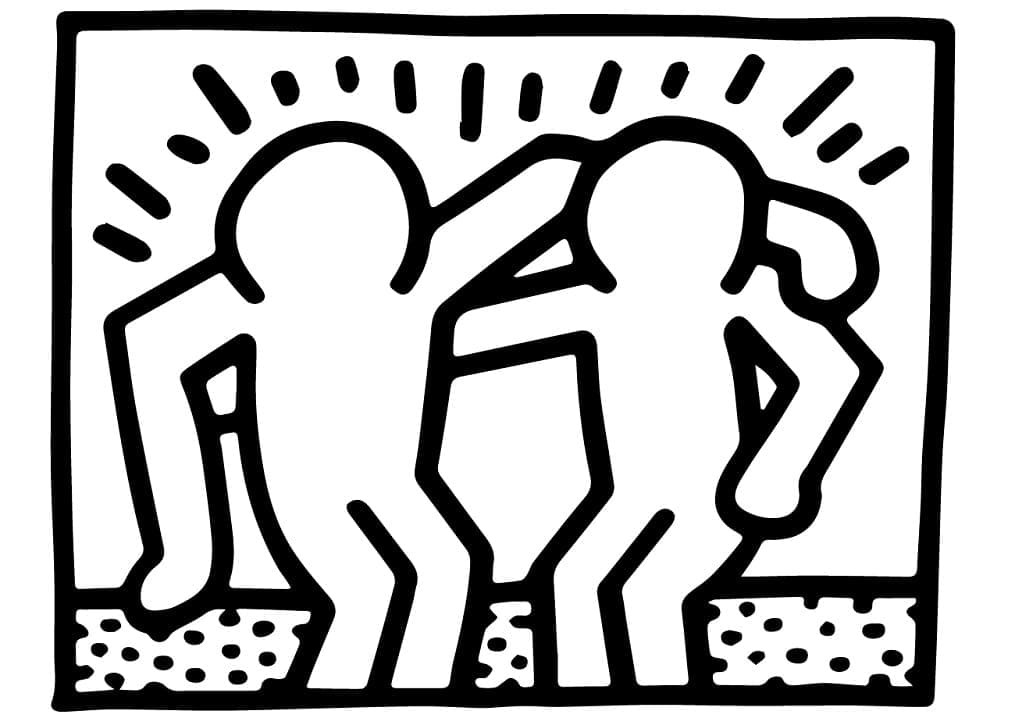 Dibujos de Keith Haring - Los mejores amigos para colorear