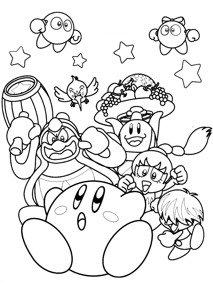 Dibujos de Kirby y Amigos para colorear