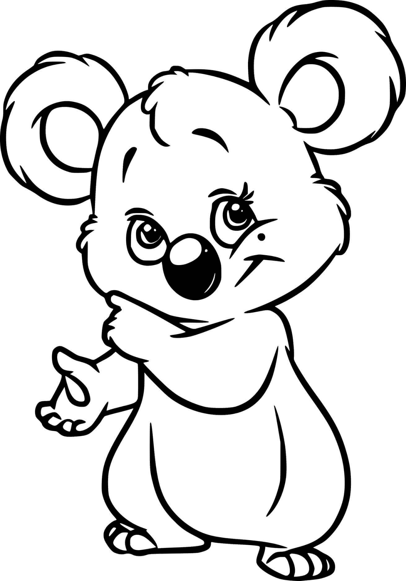 Dibujos de Koala de Dibujos Animados para colorear