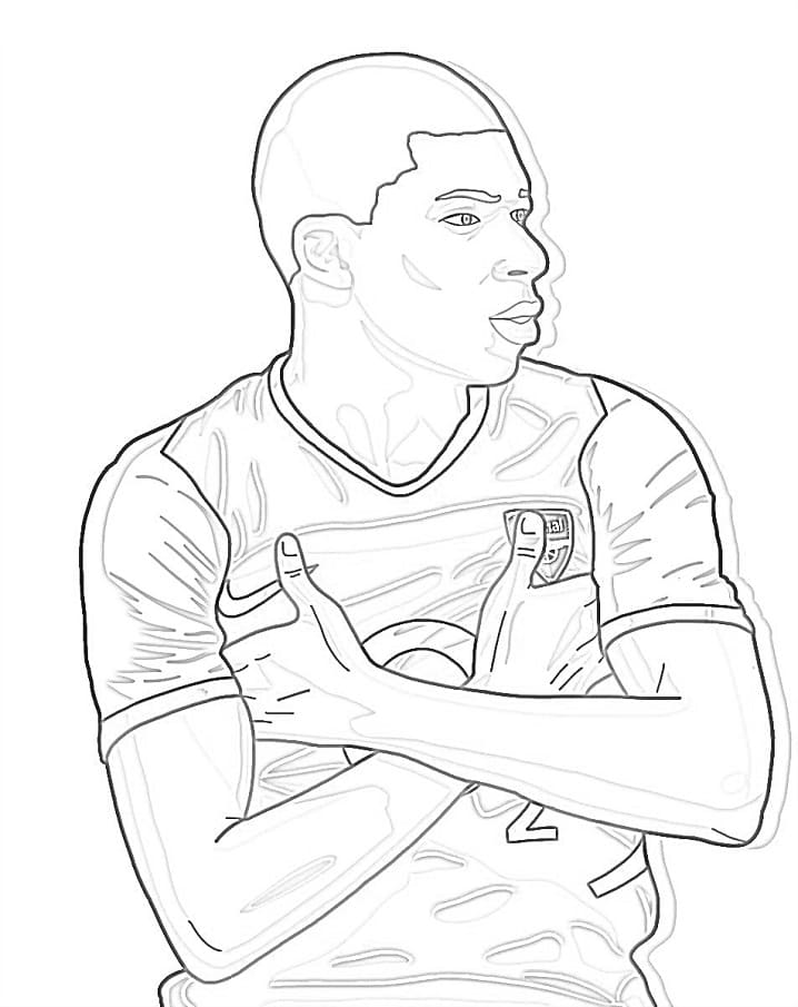 Dibujos de Kylian Mbappé imprimir gratis para colorear