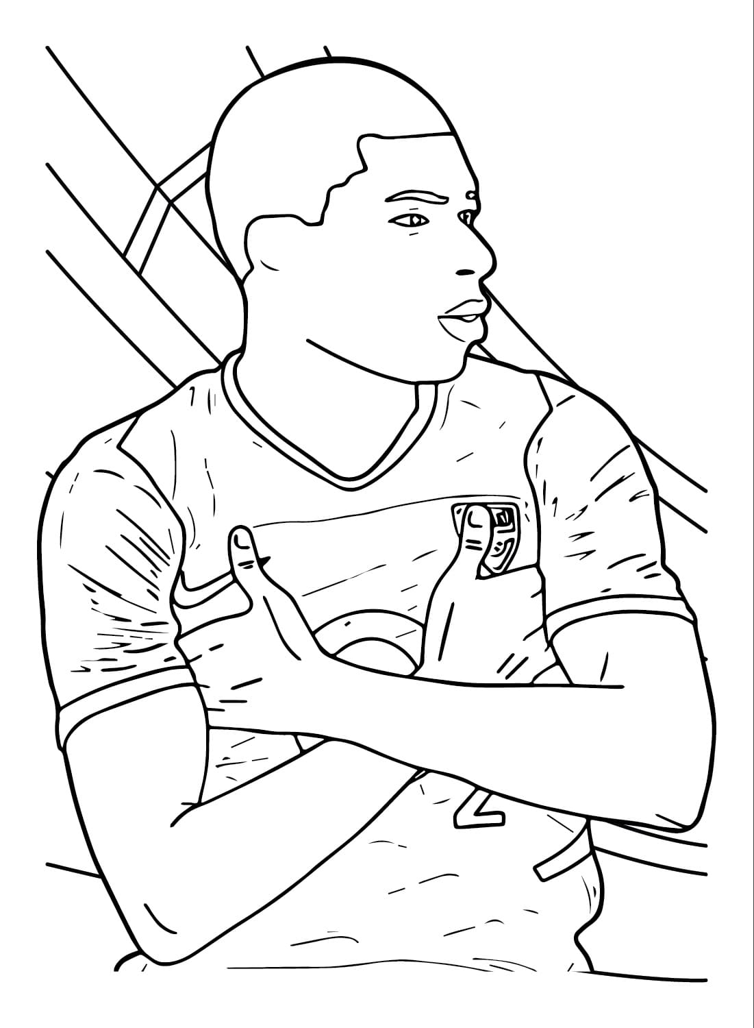 Dibujos de Kylian Mbappé para imprimir gratis para colorear