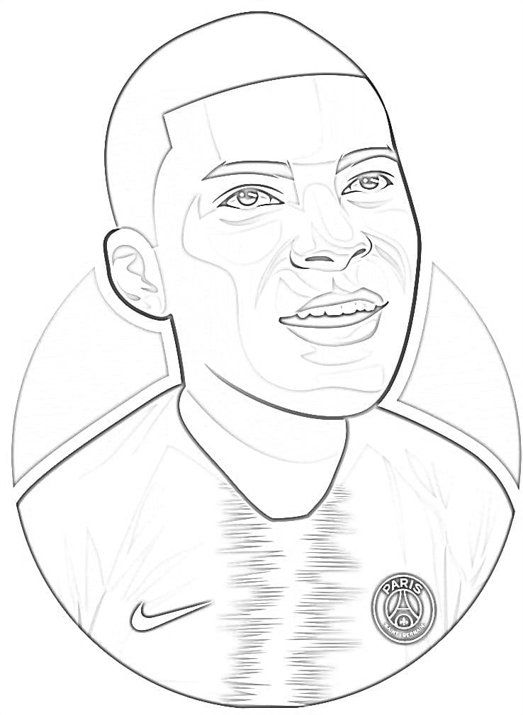 Dibujos de Kylian Mbappé para imprimir para colorear