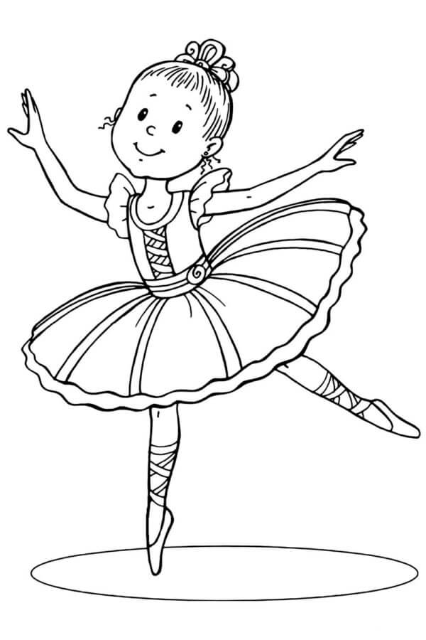 La Bailarina Sonriente para colorir
