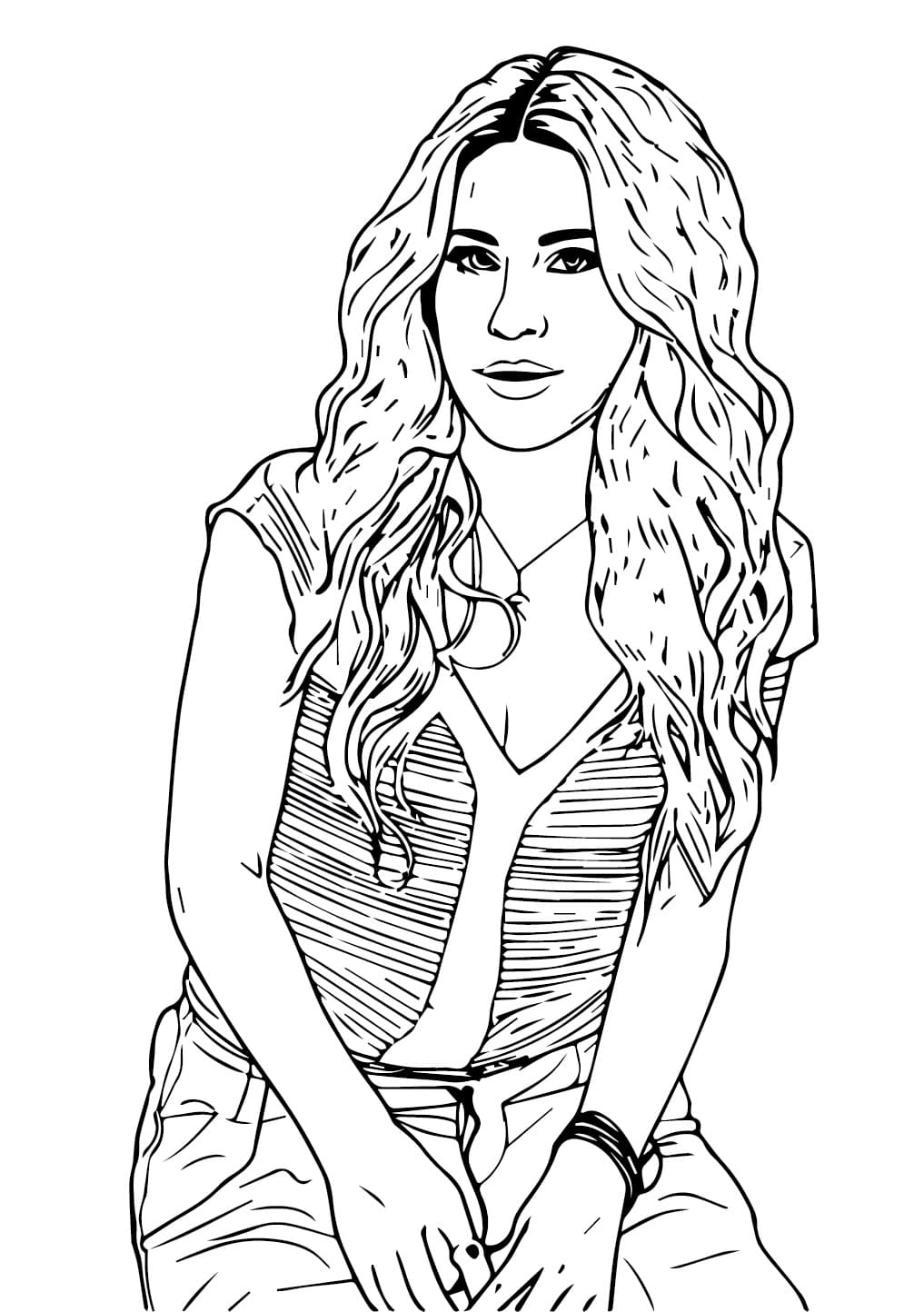 Dibujos de La bella Shakira para colorear