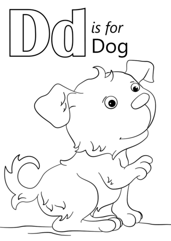 La Letra D Es Para Perro para colorir