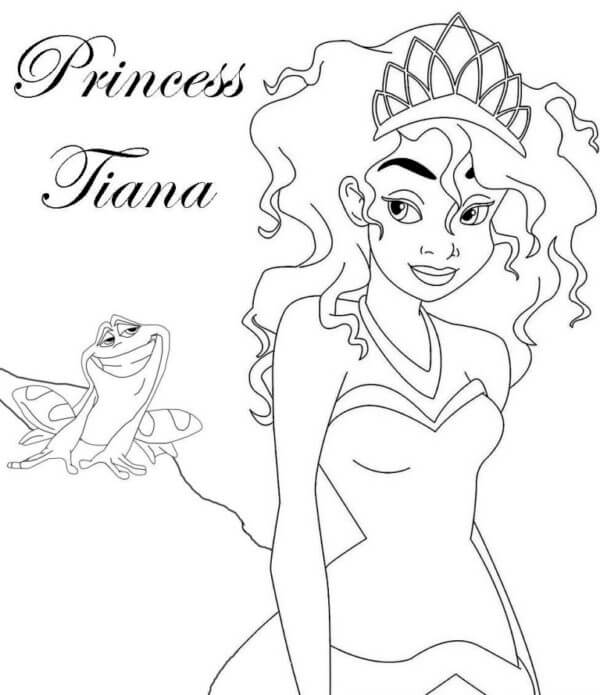 La Princesa y la Rana para colorir