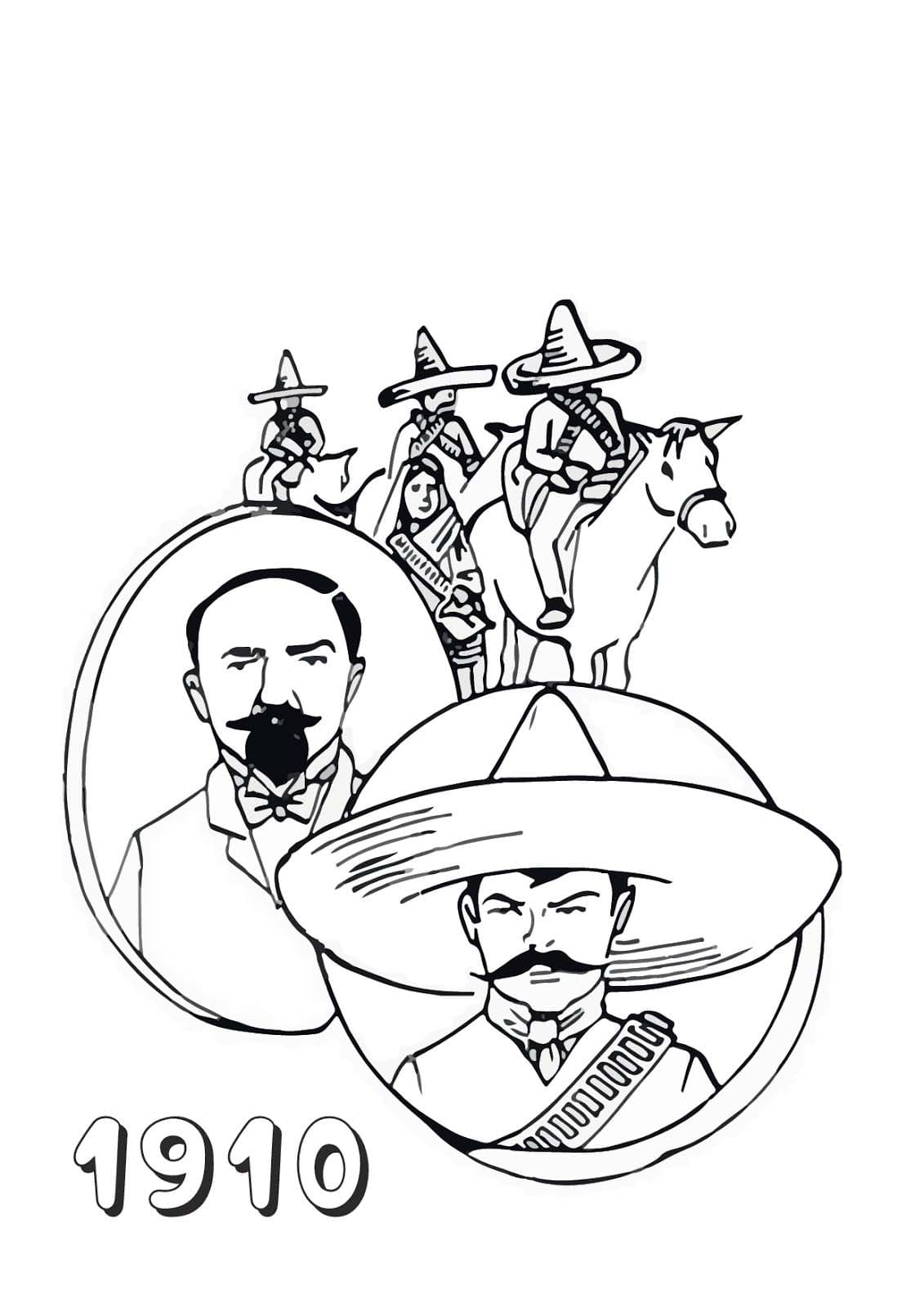 Dibujos de La Revolución Mexicana 2 para colorear