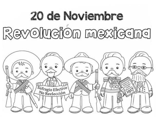 Dibujos de La Revolución Mexicana En niños para colorear