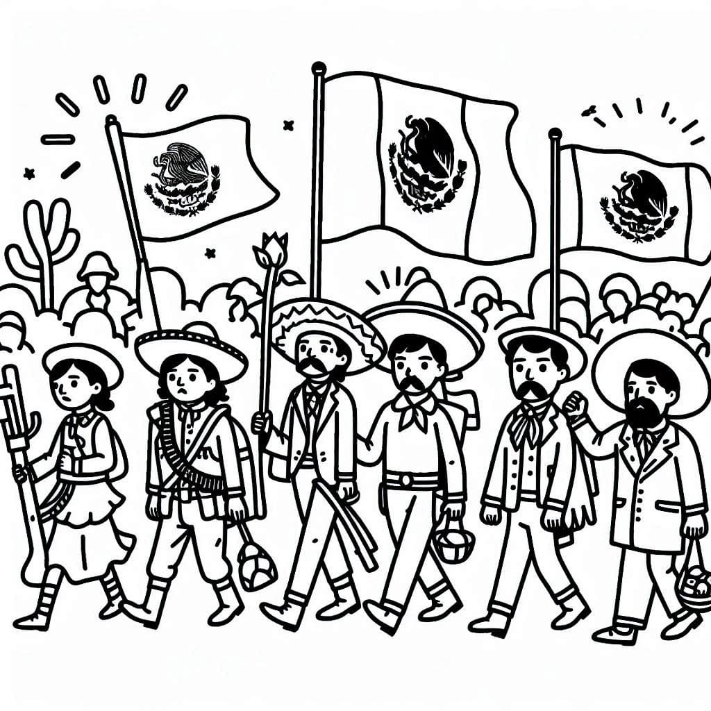 Dibujos de La Revolución Mexicana gratis para colorear