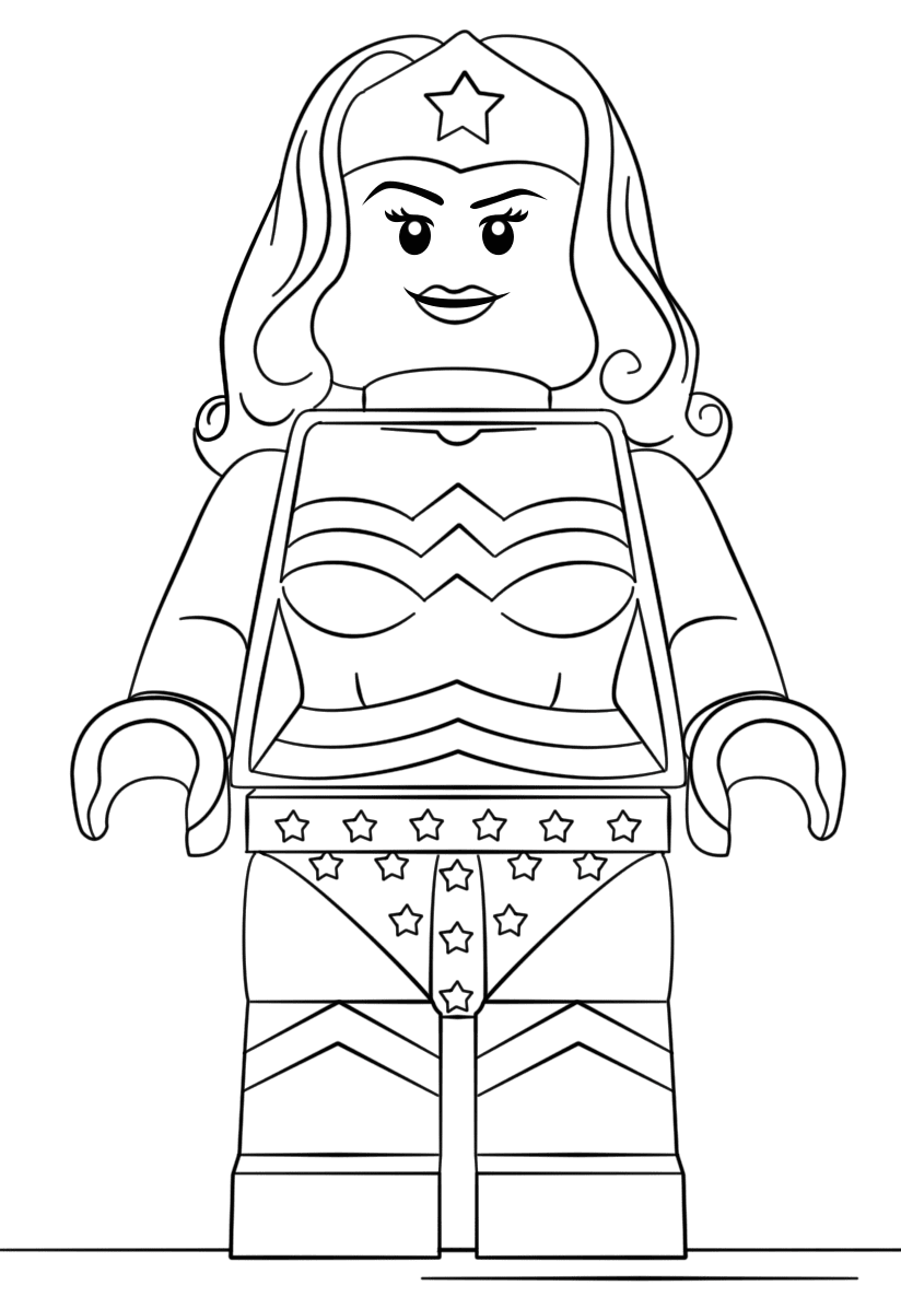 Dibujos de Lego Corriente Continua Mujer Maravilla para colorear