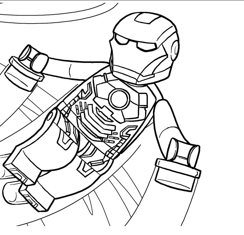 Dibujos de Lego Iron Man Volando para colorear