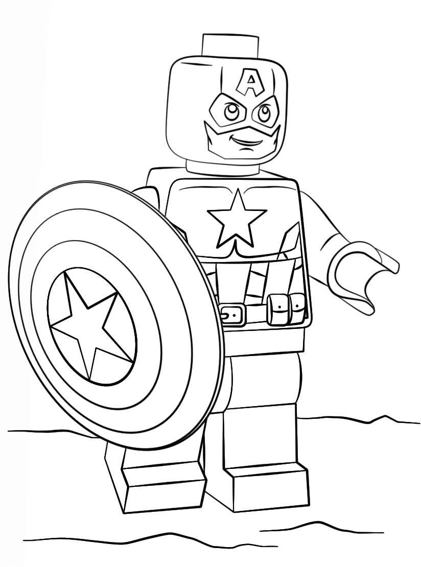 Lego Vengadores Capitán América para colorir