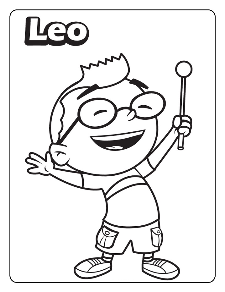 Dibujos de Leo Sonriendo para colorear