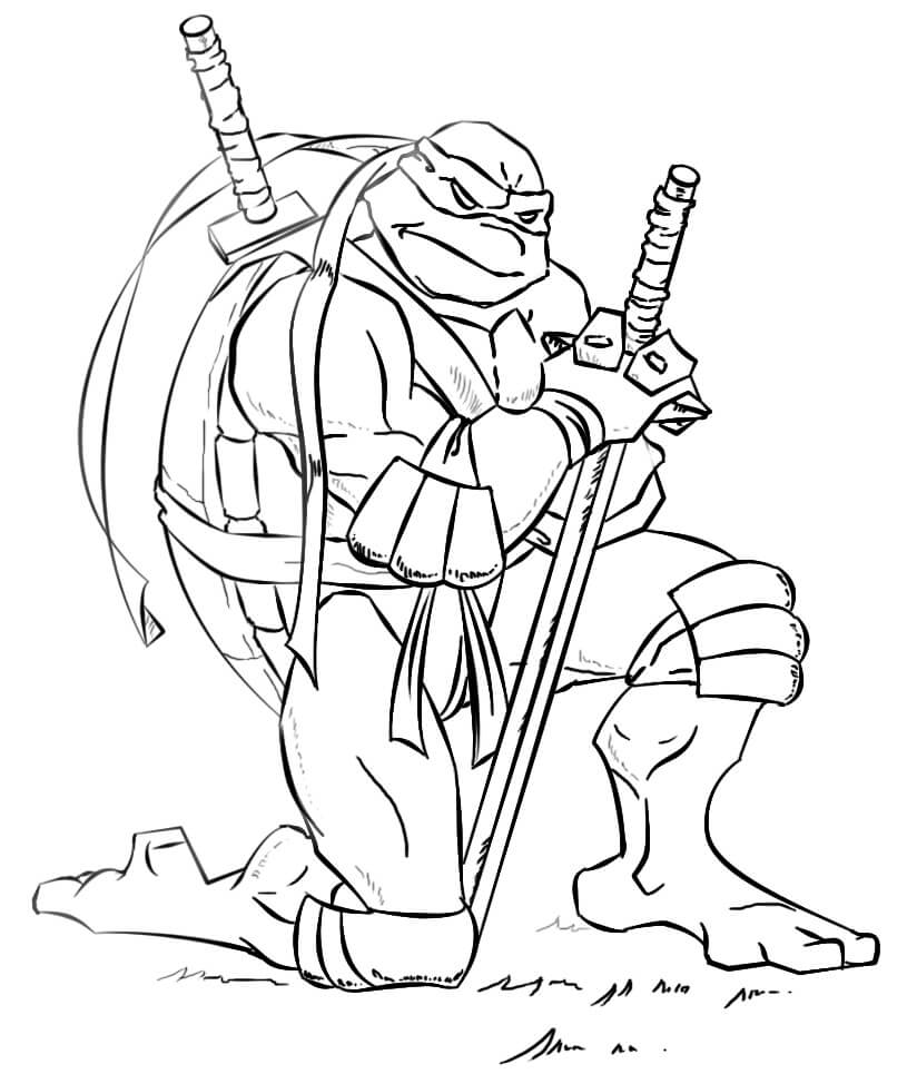 Leonardo De Tortugas Ninja para colorir